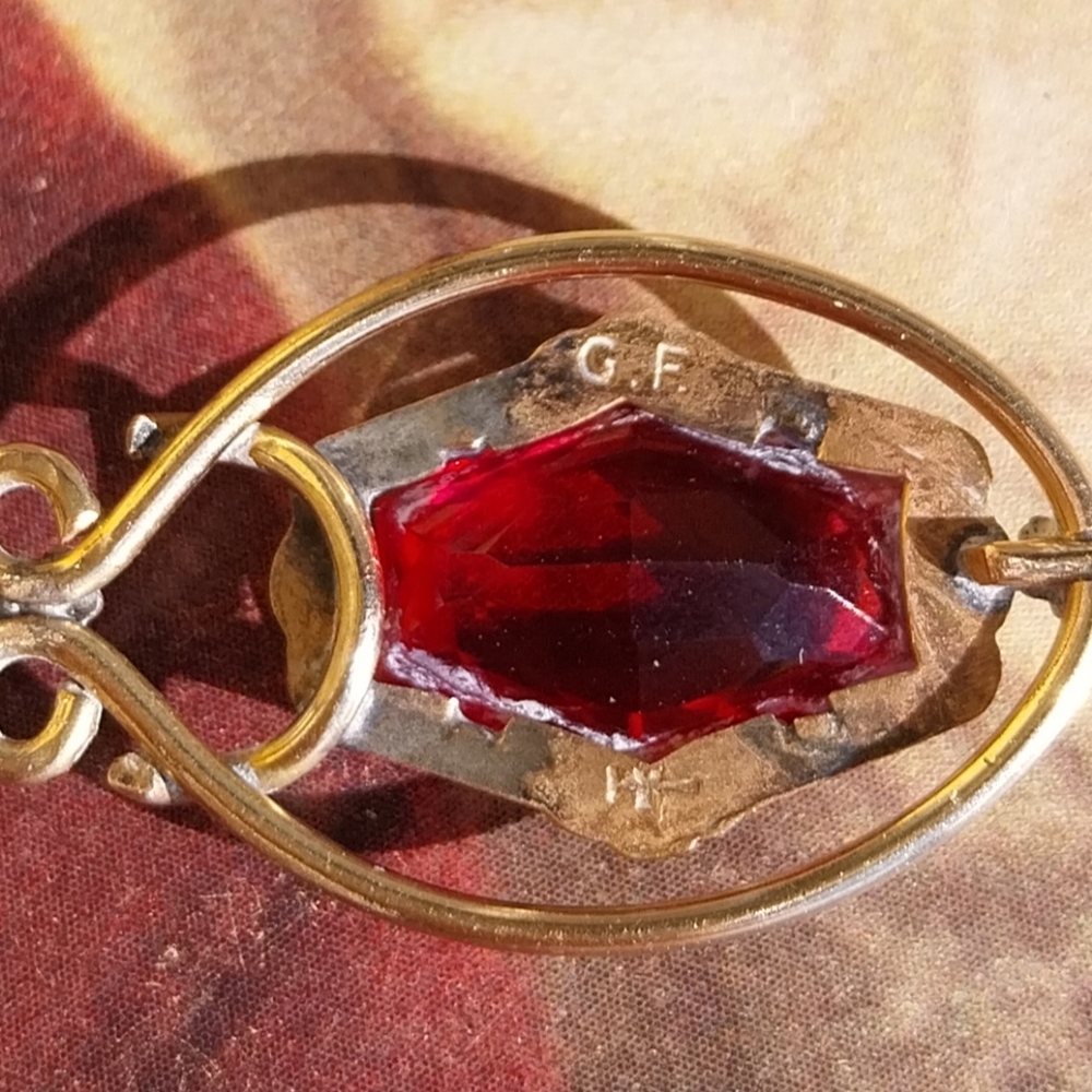 Gold Filled and Red Pendant Necklace - Picture 11 of 15